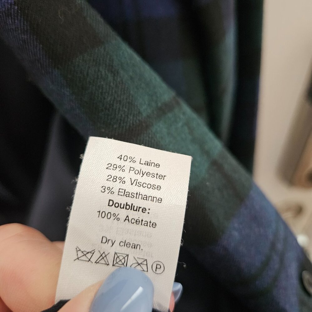 J. Crew Women's Green & Navy Plaid Blazer - Picture 5 of 8